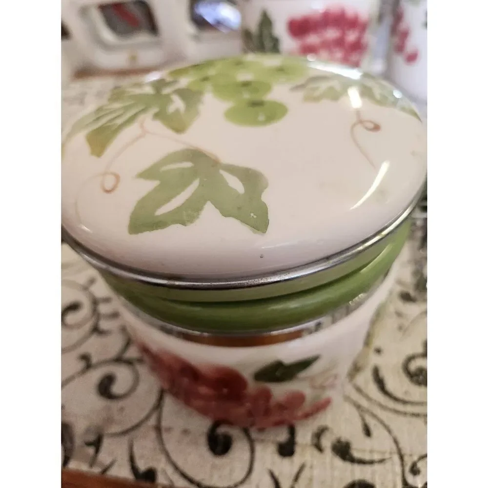 Ceramic Grape Design Canister